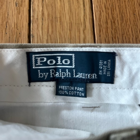 Polo Ralph Lauren Preston pants 38/32 Relaxed Beige Casual Office Gray Pony - Picture 2 of 5